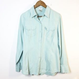 Tasha Polizzi Blue 100% Silk Shirt